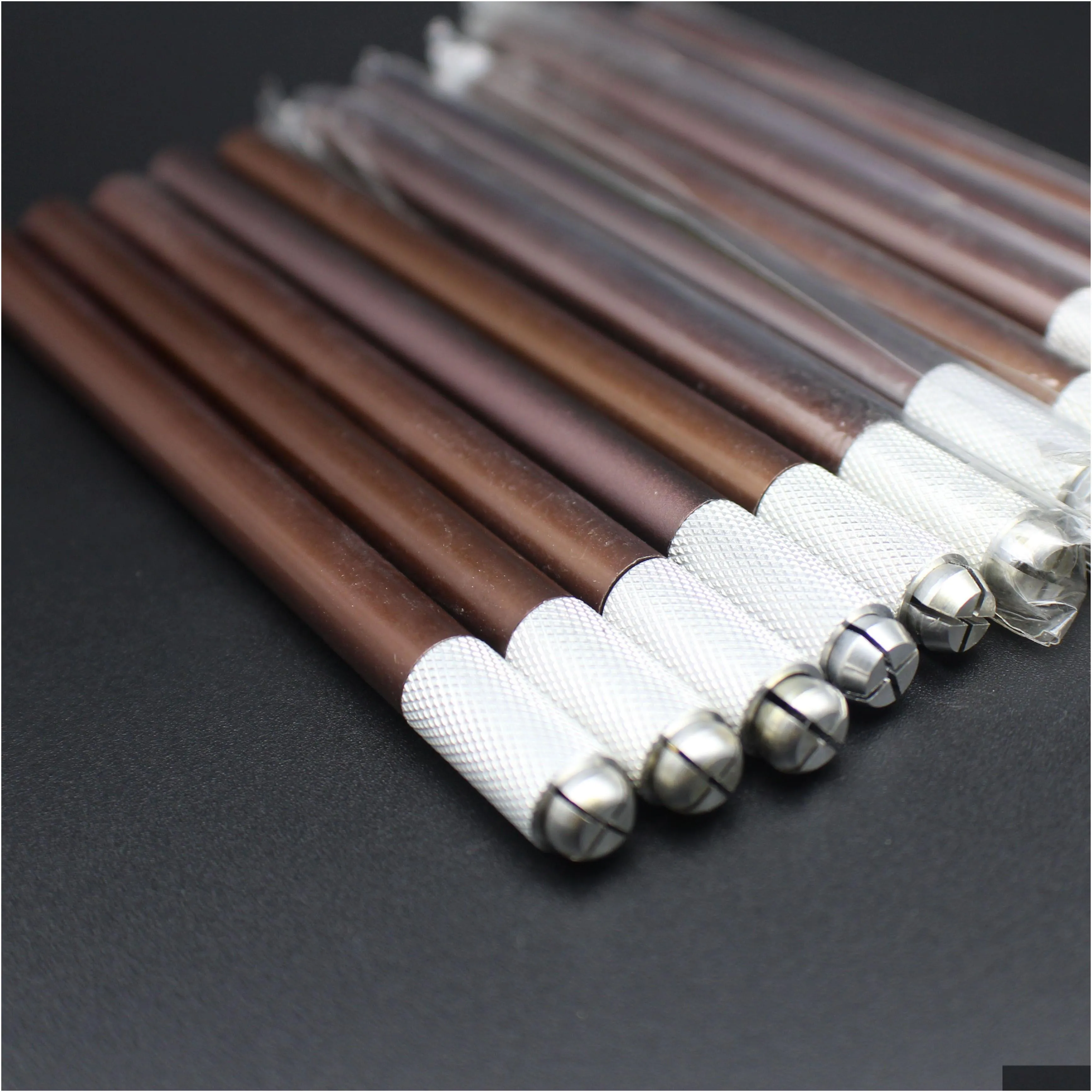 Permanent Makeup Machines 100 Pcs Aluminum Alloy Microblading Pen Pigment Permanent Makeup Manual Eyebrow Tattoo Golden Drop Delivery Dhznr