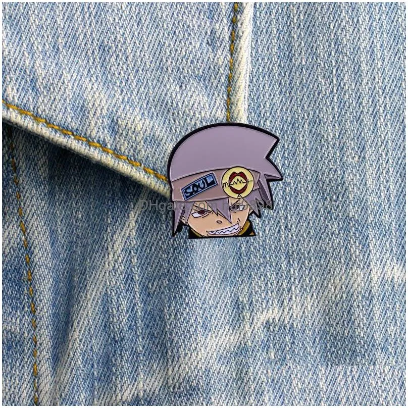 soul eater cartoon tv series enamel pin badge backpack decoration jewelry