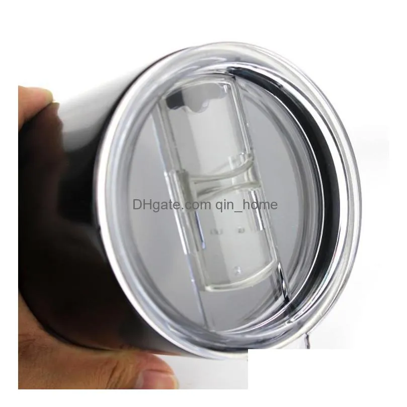 transparent plastic cups lid sliding switch cover drinkware lid for 20 30 oz cars beer mugs splash spill proof lxl1183-1