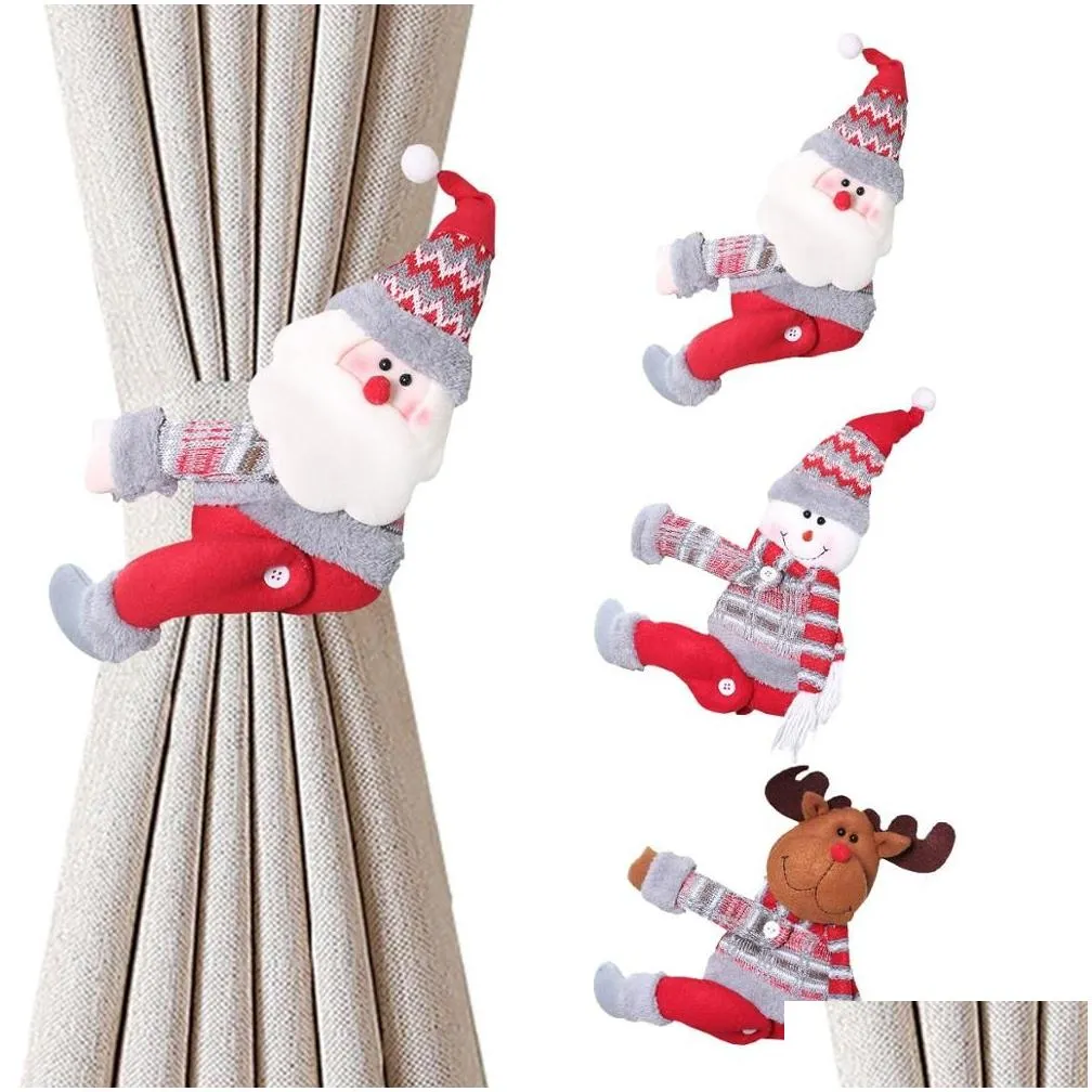 Christmas Decorations 15 Style Christmas Curtain Buckle Santa Snowman S Holdback Fastener Clamp Decorations Drop Delivery Home Garden Dh4Q7