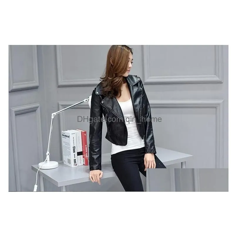 womens pu faux leather jacket riverdale printed winter female casual thin jacket windbreaker outerwear vintage coats