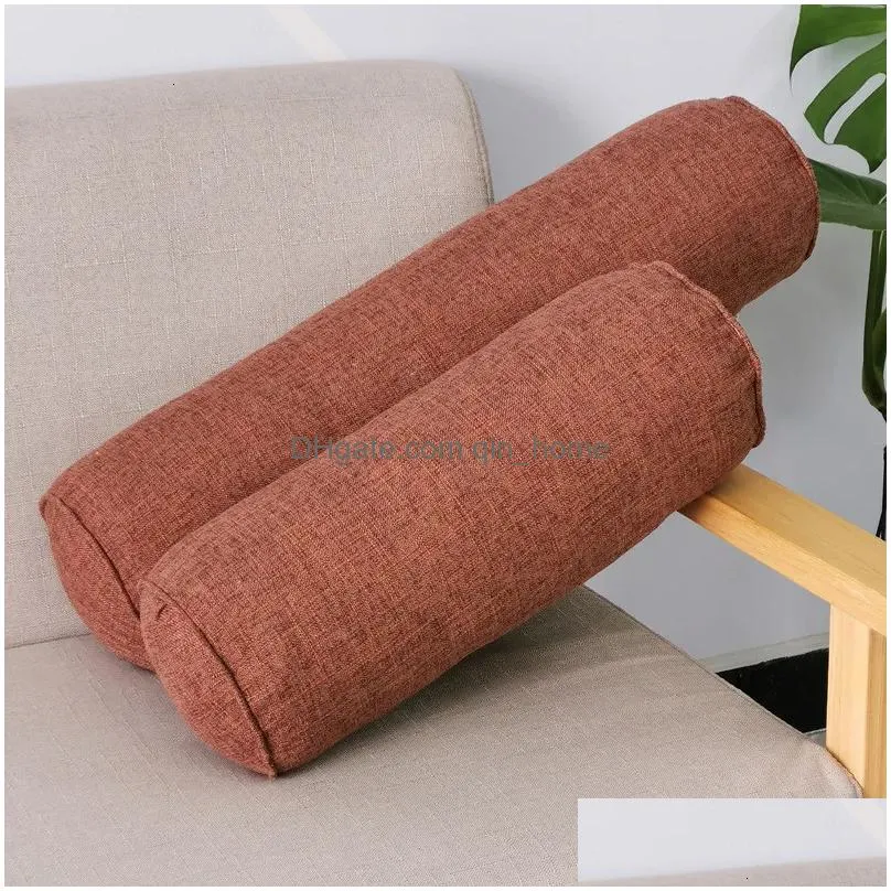 pillow cushion/decorative pillow round removable bed pillows roll head leg back lumber support light travel column bolster pillow