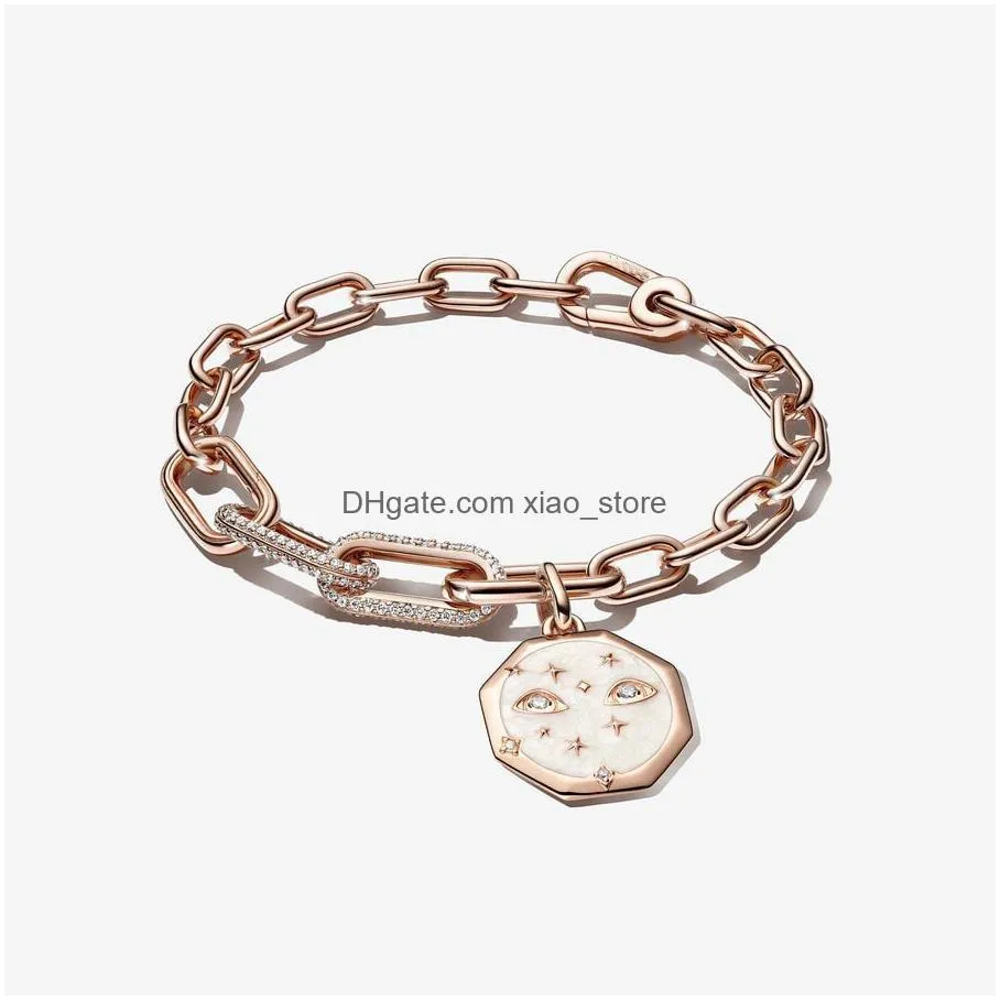 2023 designer bracelets for women styling double link charms pearl sun pendant bracelet diy fit pandoras me bead chain necklace jewelry christmas luxury