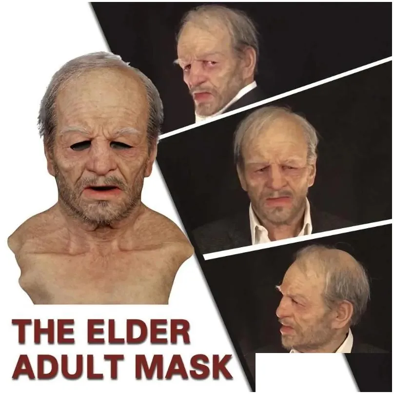 other event party supplies old man fake mask lifelike halloween holiday funny super soft adult reusable children doll toy gift