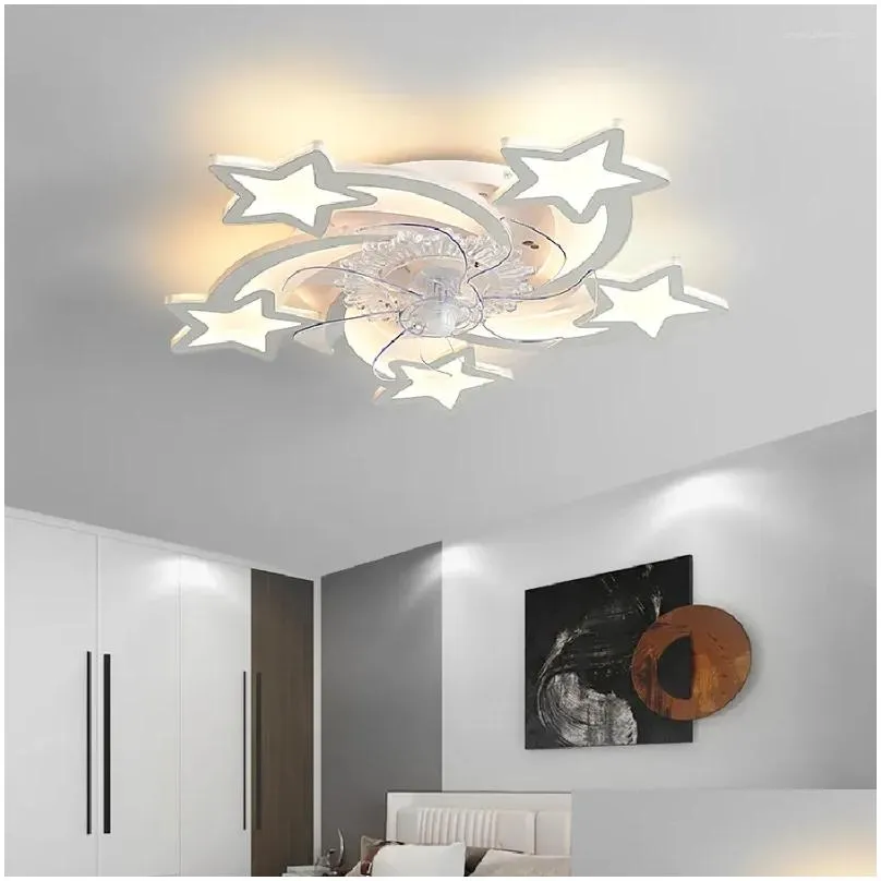 chandeliers modern led fan chandelier lam lights for bedroom studyroom childrens room home decor white color