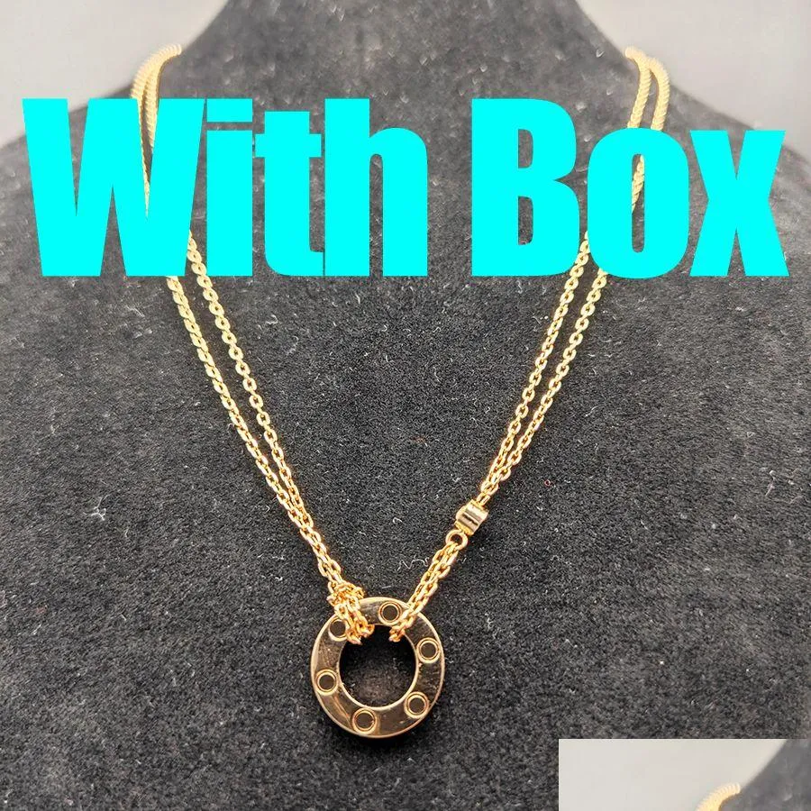 luxury necklaces jewelry designer for women necklace party 925 sterling silver double gold chains rings diamond pendant rose gold engagement necklaces for