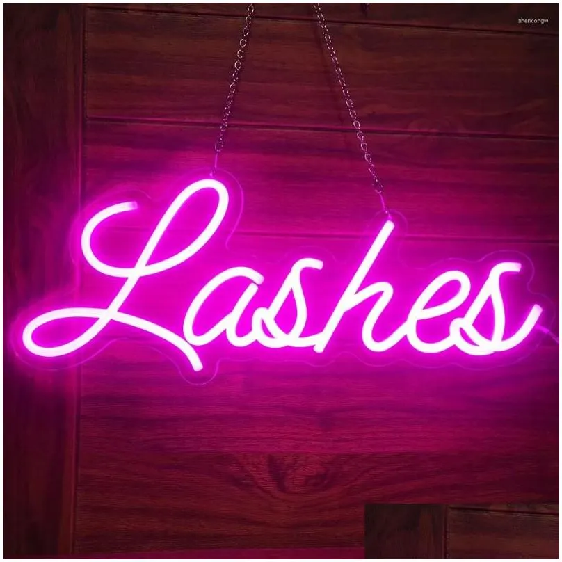 Night Lights Nails Neon Sign For Lashes Salon Beauty Bar Room Decoration Art Wall Hanging Led Custom Neonlamp Drop Delivery Dh7Ti