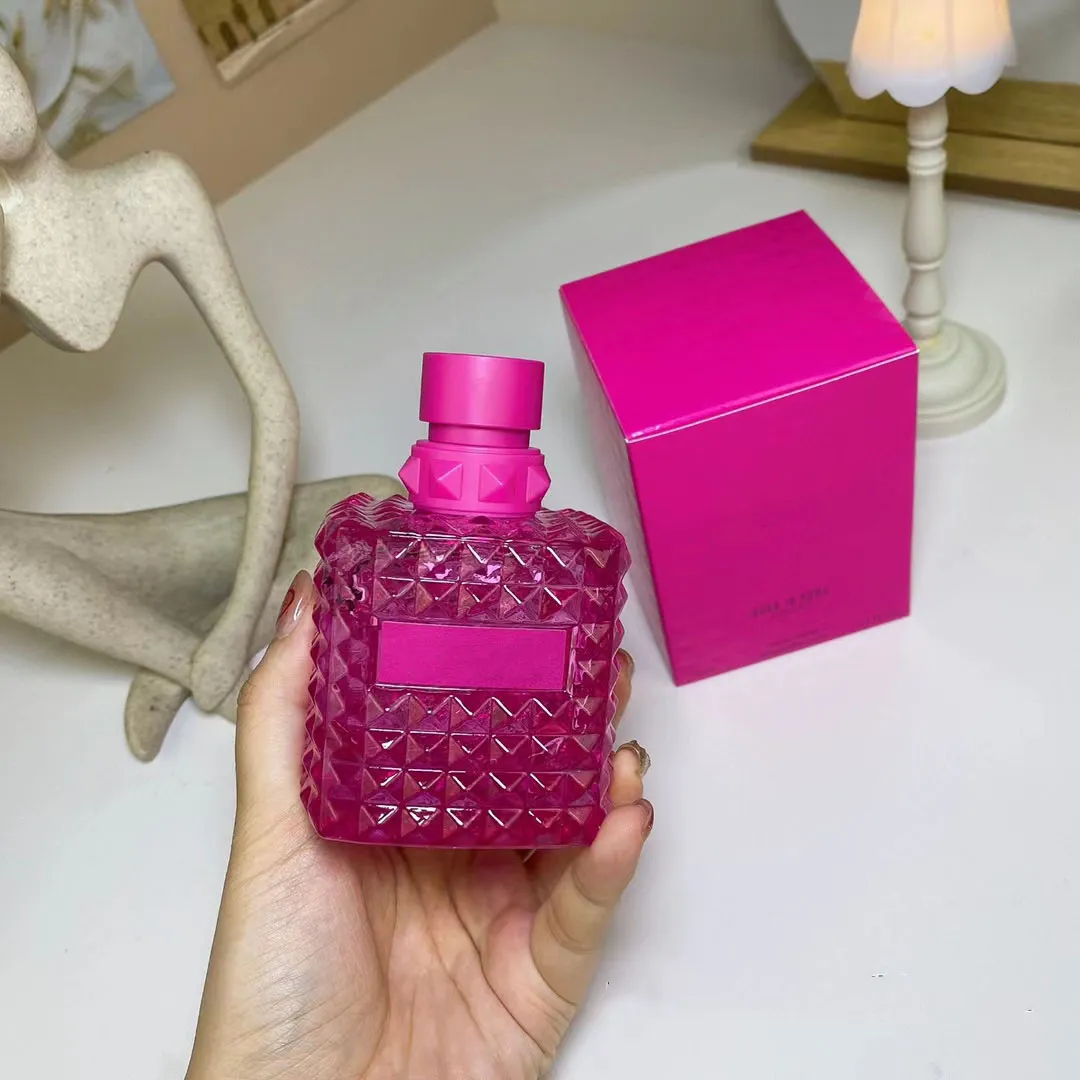 Designer perfume Born in Roma Intense PINK PP Coral Fantasy 100ml Lady Pink perfume Woman Fragarance Floral Spray EDP Charming Intense top Quality Fast Ship