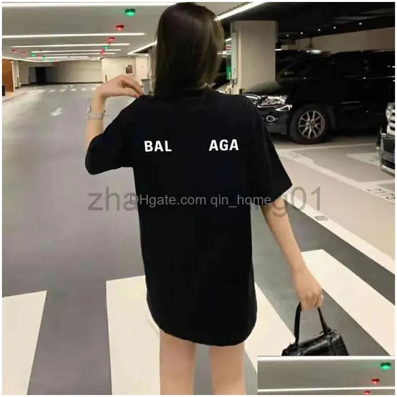 designer balanciagas t shirt vintage oversized luxe summer fashion classic front back letter printed european and american men