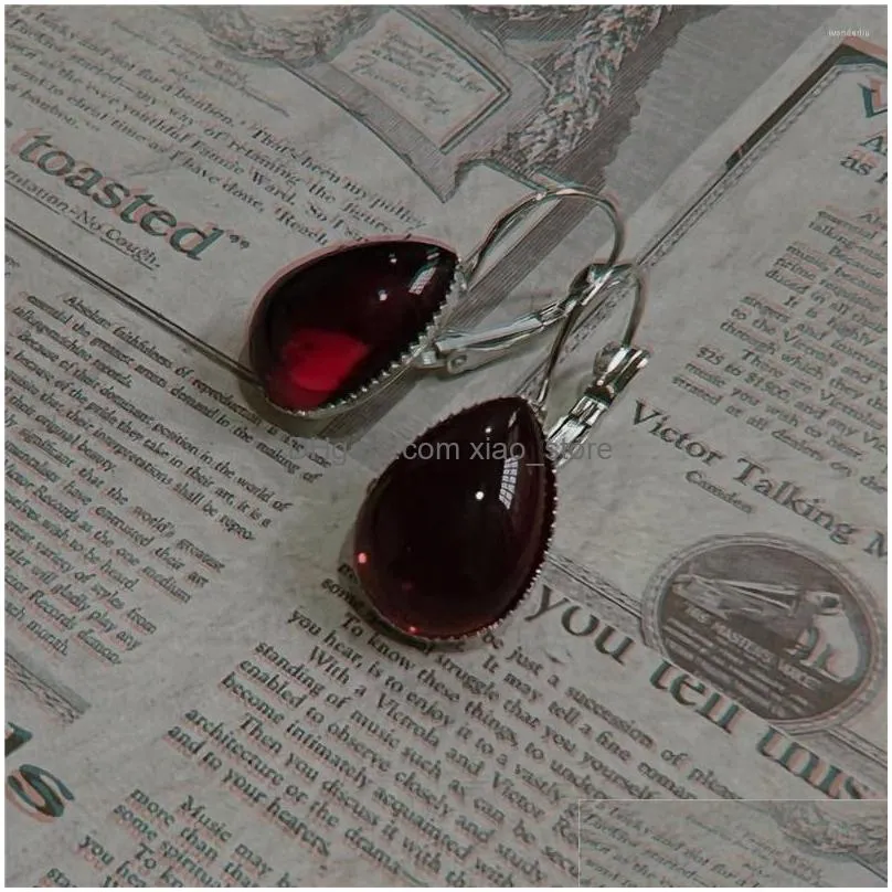 dangle earrings gothic blood red drop for women girls vampire witch jewelry accessories mysterious magic crystal earhook gift her