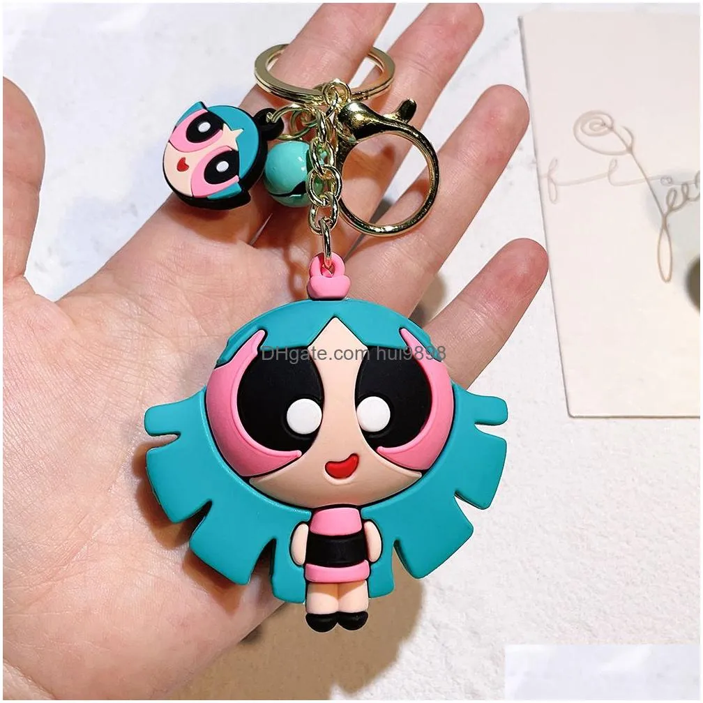 anime girls character keychain cartoon cute animation jewelry keychain backpack key ring accessories hanger multi colors