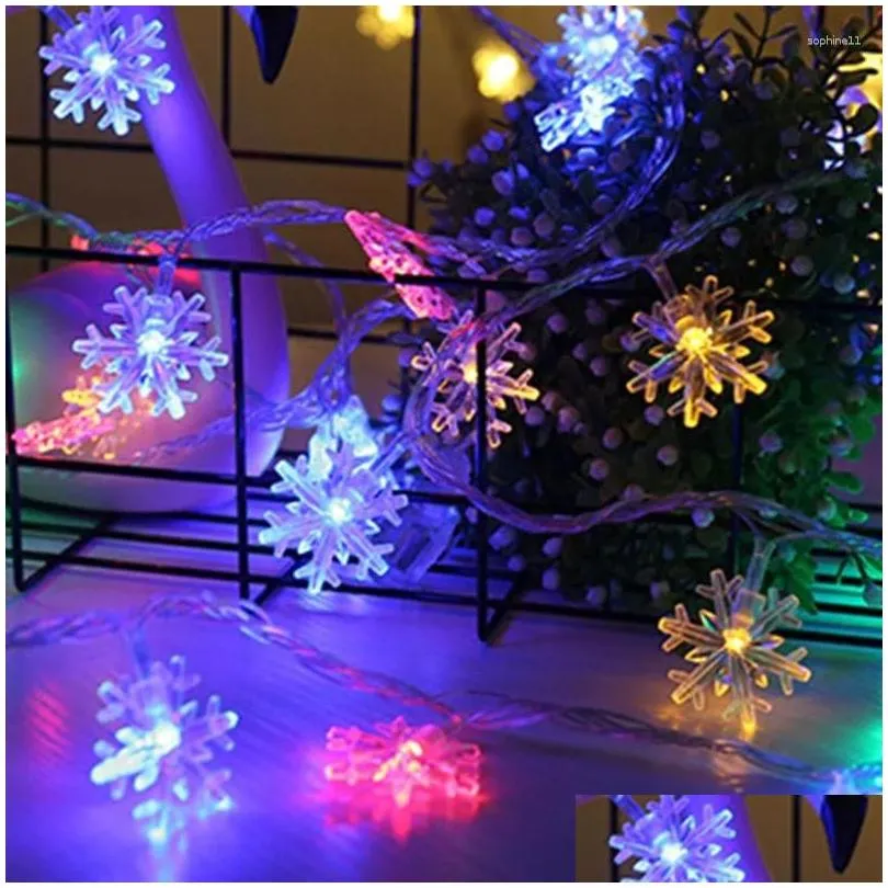 Christmas Decorations Ornaments Tree Led Snowflakes Lights String Garland Holiday Natal Navidad Kerst Home Drop Delivery Dhlno