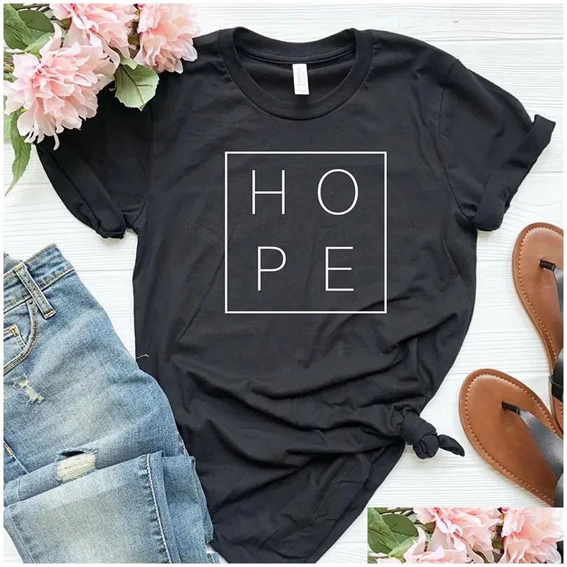 Women`S T-Shirt New Summer Women T Shirt Faith Hope Love Christian T-Shirt Funny Christianity God Tee Gift Woman Short Sleeve Cotton T Dh2Yi