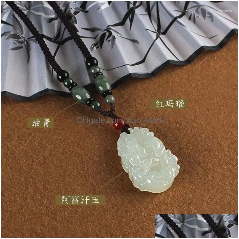 pendant necklaces high-grade natural white jade chinese zodiac necklace man woman charm jewellery hand-carved luck amulet