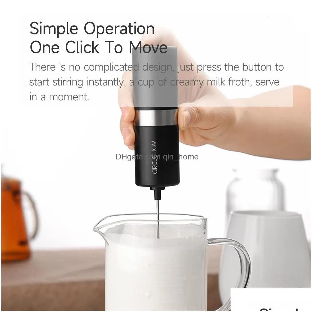 egg tools circle joy electric milk frother mini foamer coffee maker beater for chocolate cappuccino stirrer portable blender 230901