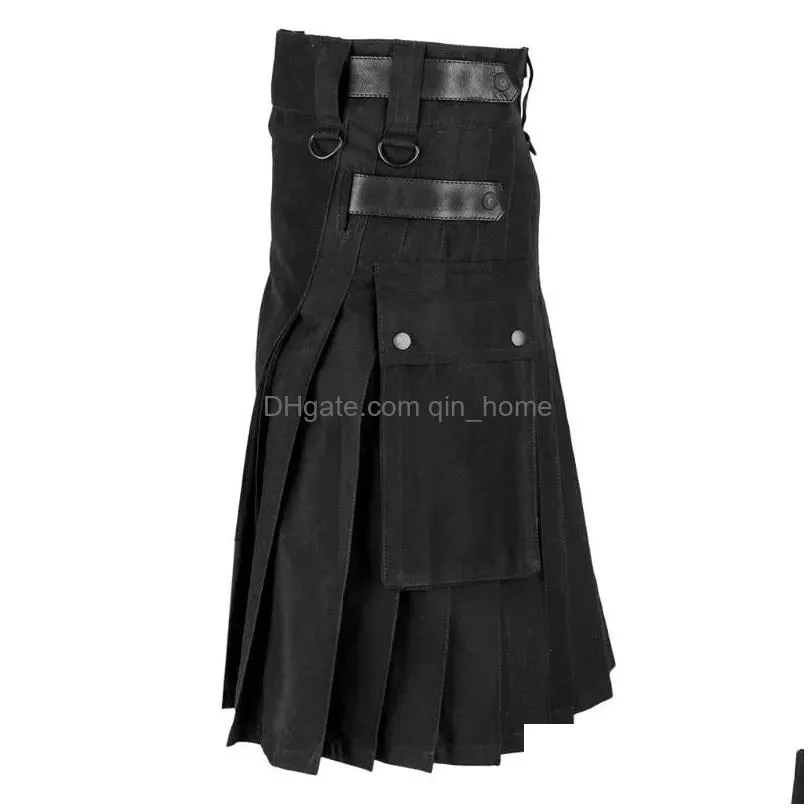 mens pants mens skirt vintage kilt scotland gothic punk fashion kendo pocket skirts ish clothing casual autumn streetwear 2029688870