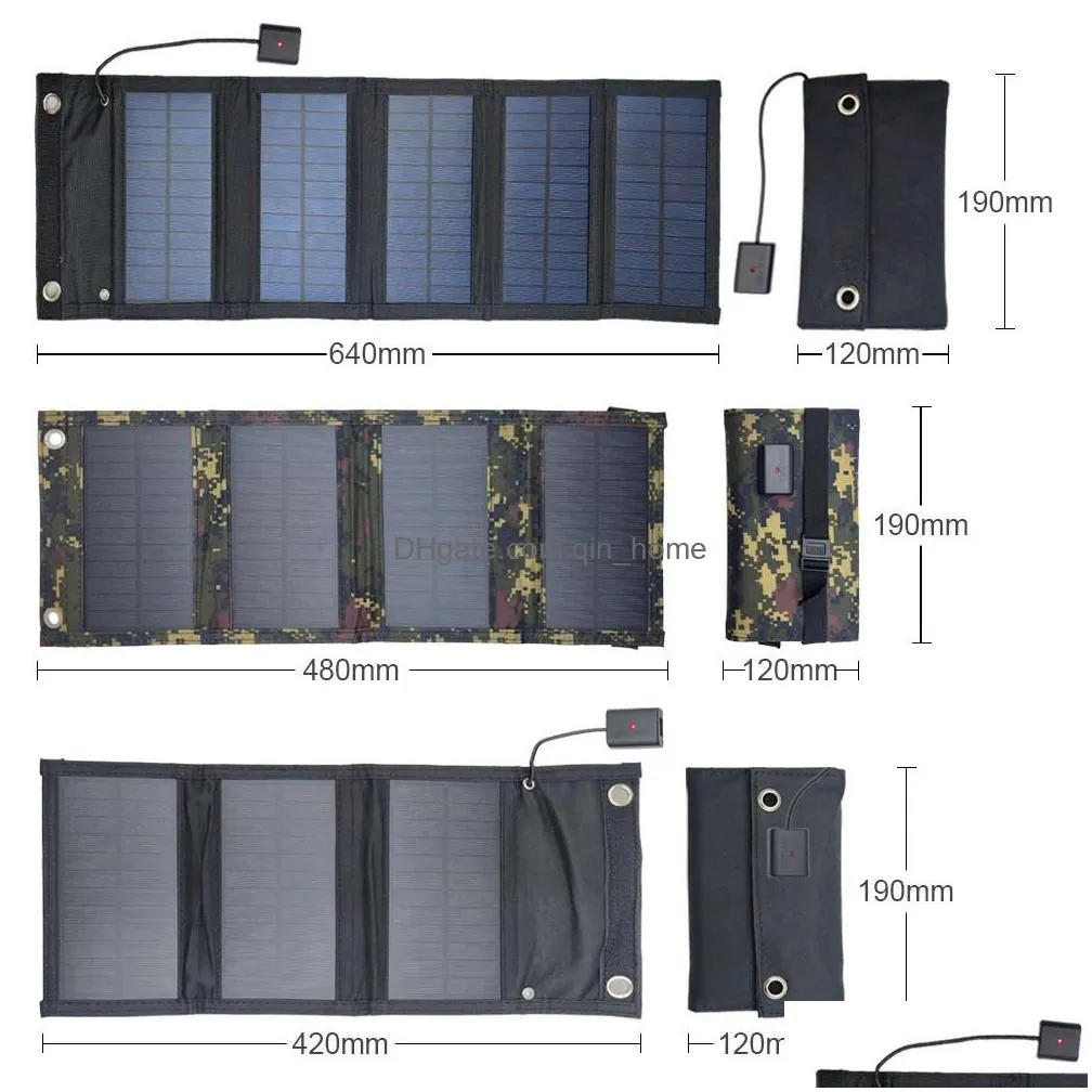 foldable solar panel phone  usb 5v 5w 7w 10w power banks for cell outdoor waterproof camping emergency charging 240131