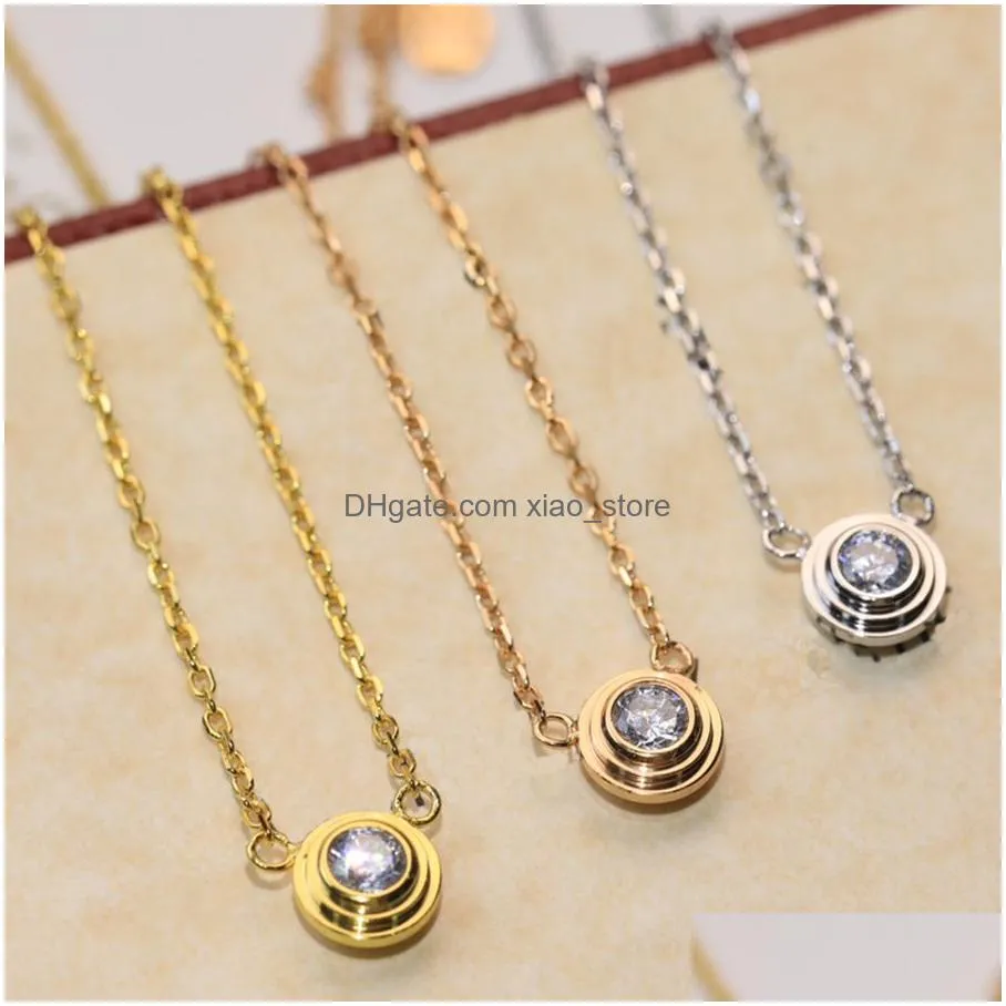 luxury necklaces jewelry designer for women necklace party 925 sterling silver double gold chains rings diamond pendant rose gold engagement necklaces for