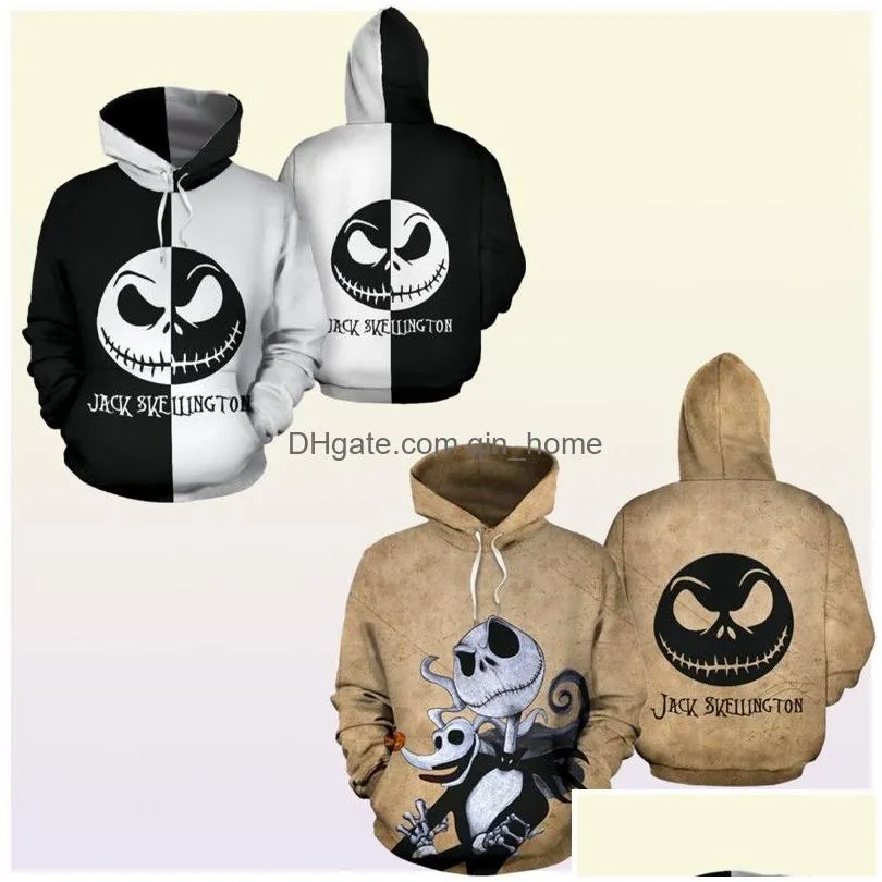 the nightmare before christmas hoodie 3d print sweatshirts hoodies cosplay sally jack skellington santa zipper jacket coat