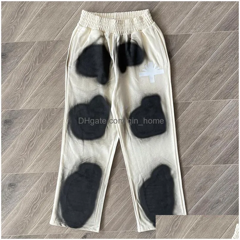 graffiti apricot pants men women pants jogger sweatpants 1 quality terry trouser