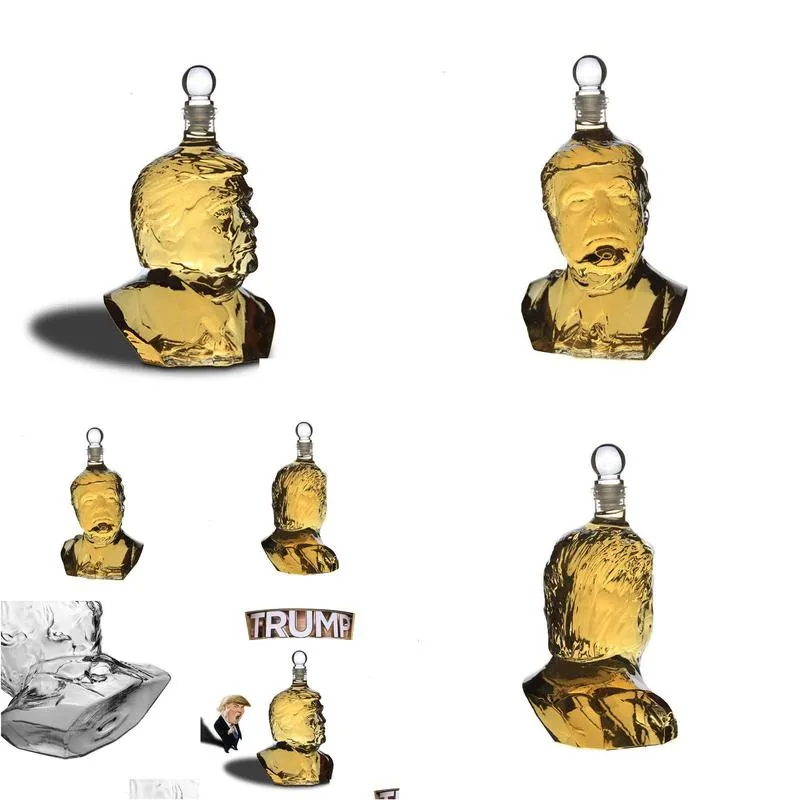 Wine Glasses Novelty Trump Head Shaped Design Barware Lead Whiskey Decanter For Liquor Scotch Bourbon 230719 Drop Delivery Dhhga