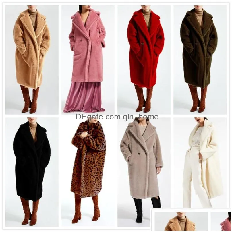 womens fur faux 2021 winter thick warm coat women oversized teddy jackets and coats female outwear tops casual long lamb wool