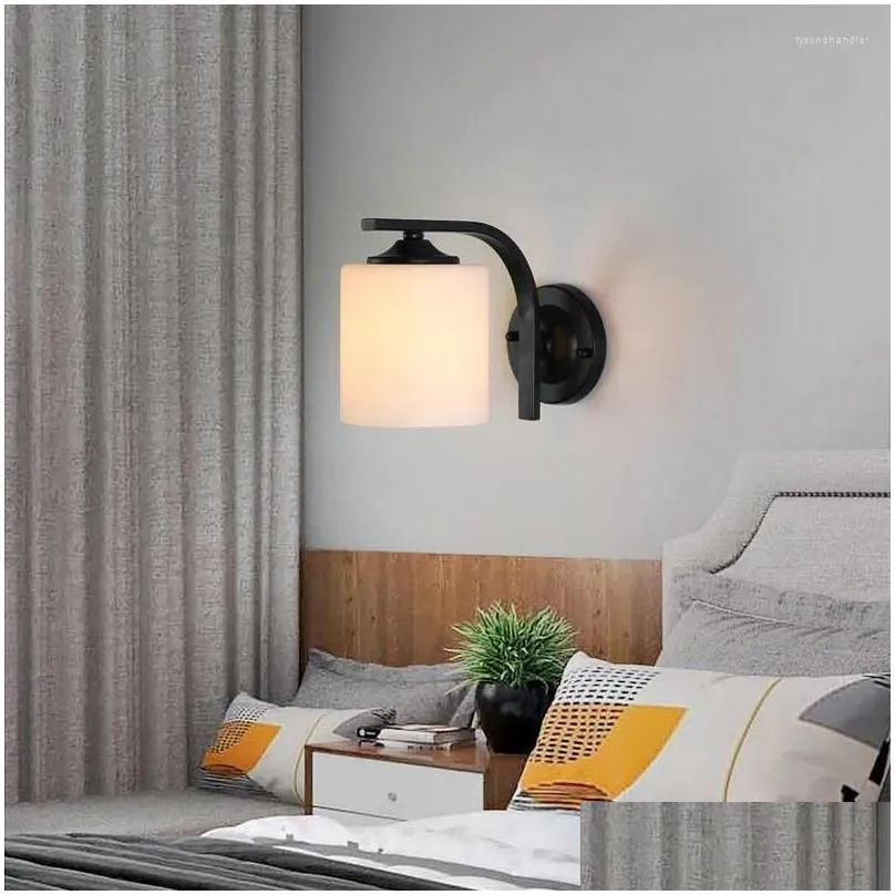 Wall Lamps Modern E27 Led Bedside Designer Living Room Nordic Lights For Home Bedroom Decor Arts 85-265V Drop Delivery Dhpsa