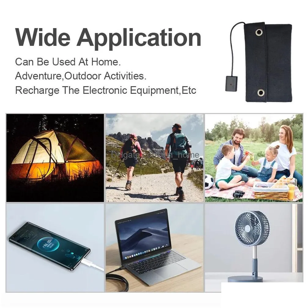 foldable solar panel phone  usb 5v 5w 7w 10w power banks for cell outdoor waterproof camping emergency charging 240131