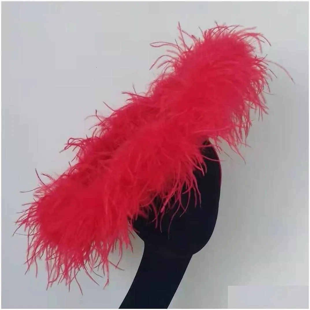 Other Hand Tools 2Meter Ostrich Feather Boa 3Ply For Crafts Party Wedding Dress Decoration Pink Plume Scarf Shawl Clothing Sewing Acc Dhvlz