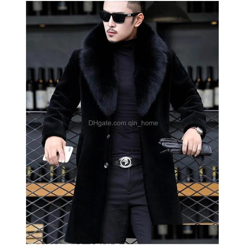 mens wool blends 2021 winter mens designer jackets hombres warm windbreaker long outerwears coats black thicken coat m-6xl
