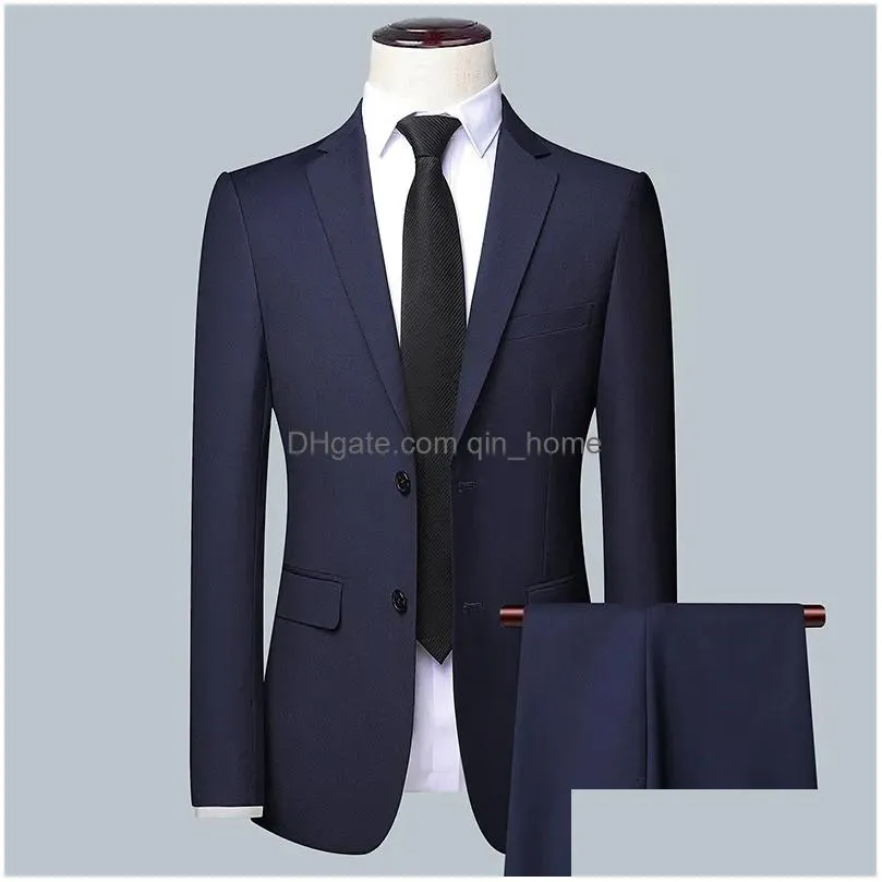blazers mens suits blazers mens simple business elegant fashion job interview gentleman set ultra thin 3 piece set 230330