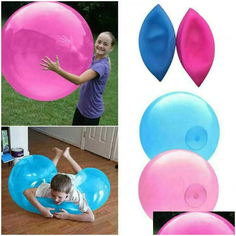 Party Decoration New Large Kids Children Outdoor Toys Soft Air Water Filled Bubble Ball Blow Up Balloon Fun Party Game Summer Inflatab Dhxif