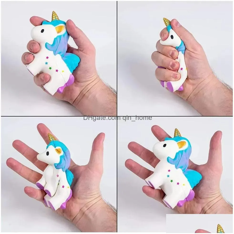 jumbo squishy kawaii horse cake deer animal panda squishes slow rising stress relief squeeze toys for kids b0927