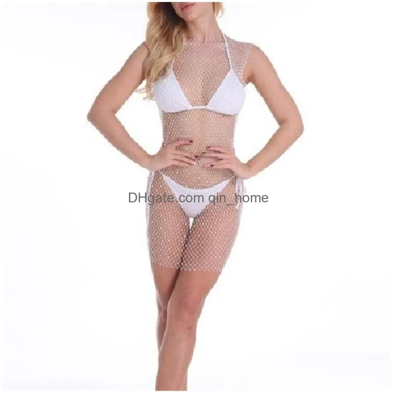 sexy women dress summer beach dress lace net cover up bathing suit 2020 est summer robe femme ropa mujer elegant