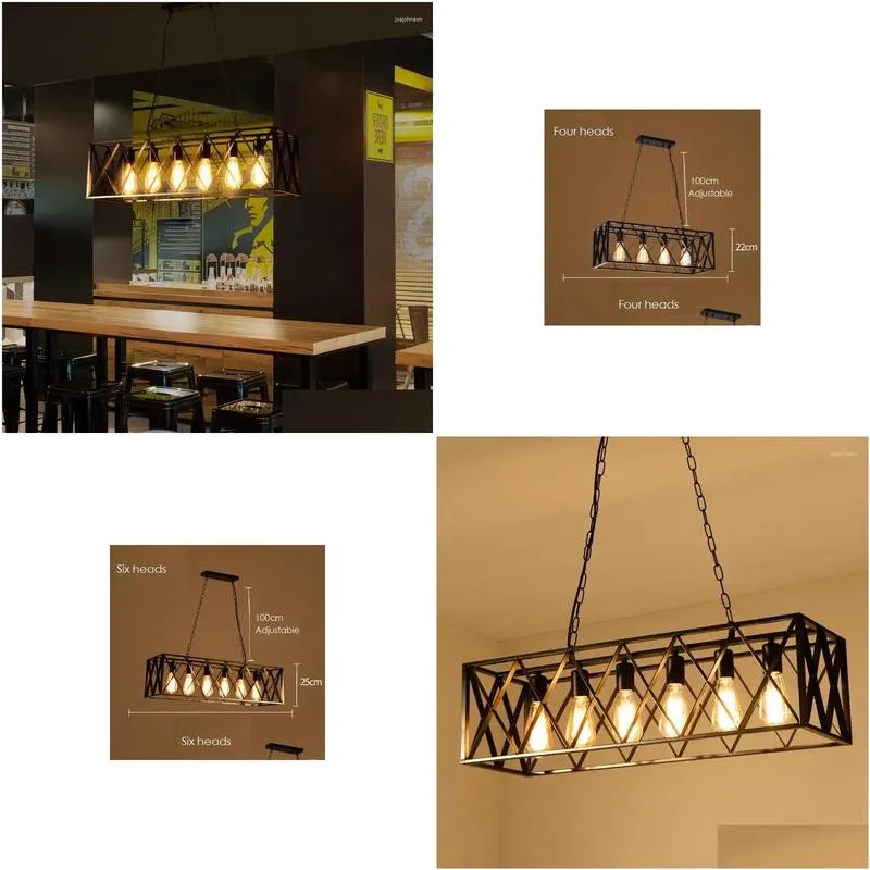 Pendant Lamps Loft Retro Industrial Style Bar Theme Restaurant Atmospheric Shop Internet Clothing Store Creative Chandelier Drop Deli Dh7Hs