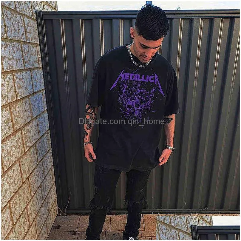 metallca washed vintage shortsleeves metalica t shirt men women shirts shirts retro heavy metal rock band shirt unisex ees man 2170050