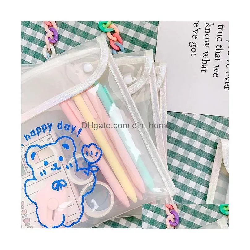 wholesale pencil bags sharkbang arrival kawaii pvc large capacity case pencilcase pouch storage bag korean school stationery