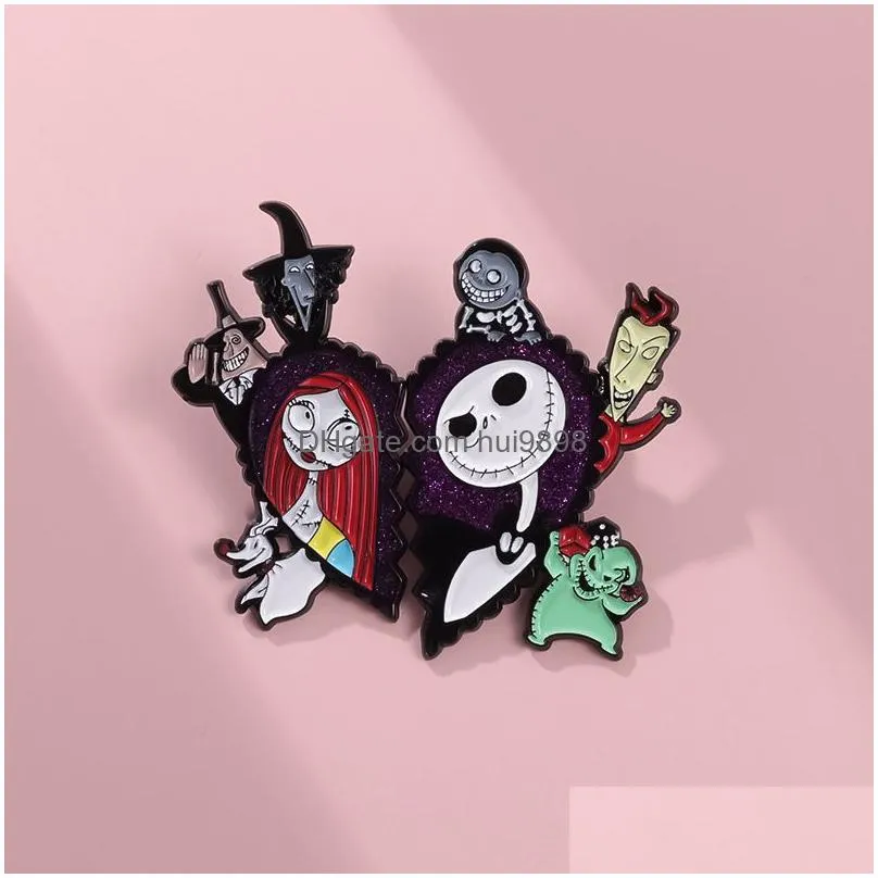 halloween night christmas badge cute anime movies games hard enamel pins collect cartoon brooch backpack hat bag collar lapel badges