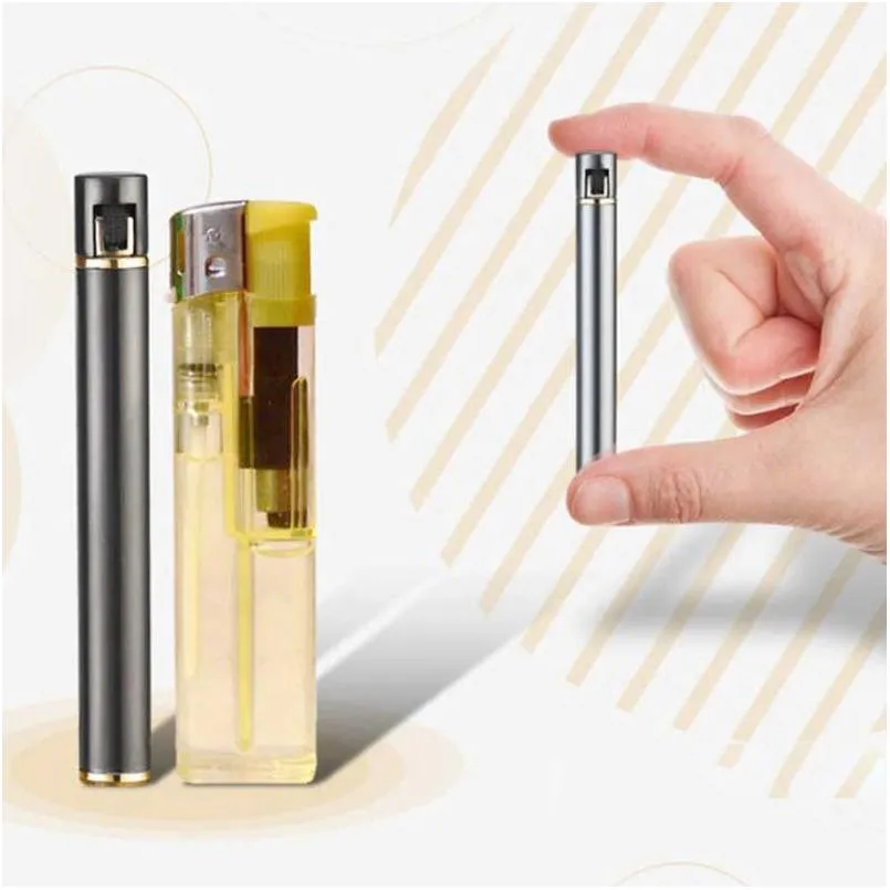 mini compact open flame lighter fire- butane gas metal cigarette shaped grinding wheel lighters smoking accessories cute r56m no