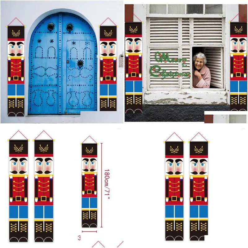 christmas decorations nutcracker banners for home outdoor xmas ornaments front door porch garden party year 2022 decor