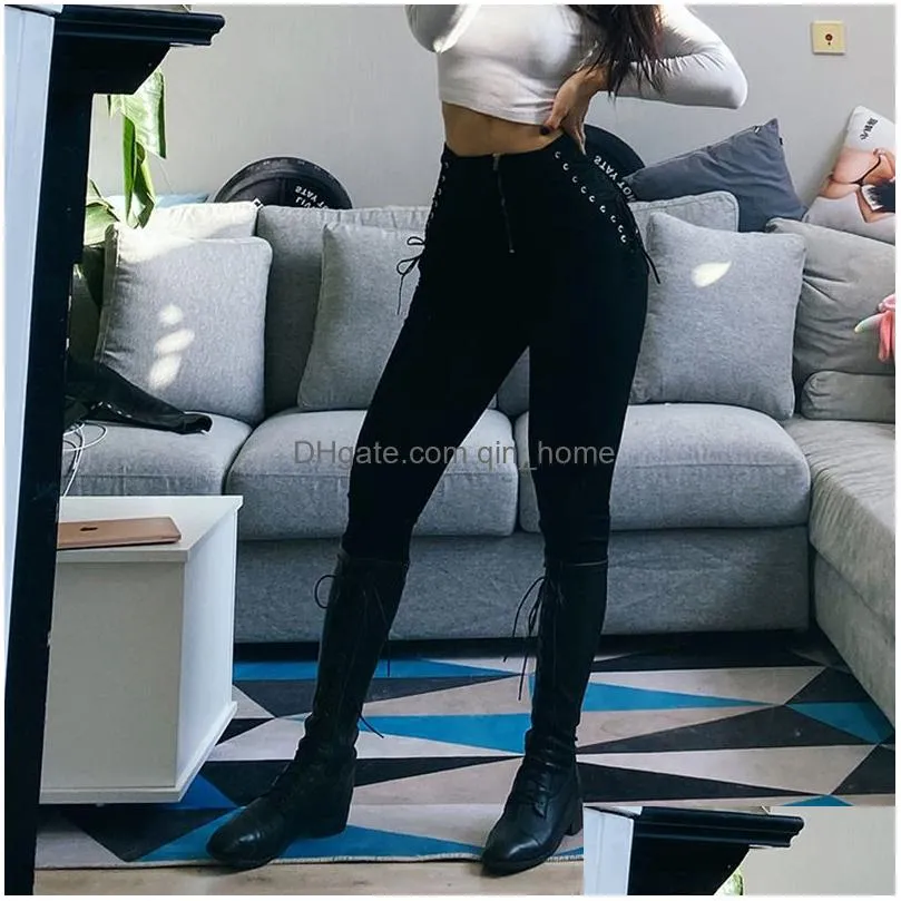 women high waist jeans woman sexy black blue elastic skinny pencil pants female plus size zipper wash denim trousers girl