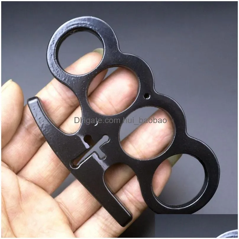 cross metal knuckle duster four finger tiger fist buckle outdoor camping security defense tiger ring buckle self-defense edc tool