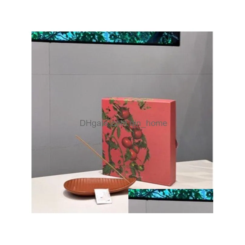 designer aromatherapy tomato leaf ivy line fragrance ceramic tray aromatherapy gift box set containing 25 thread incense meditation and breathing