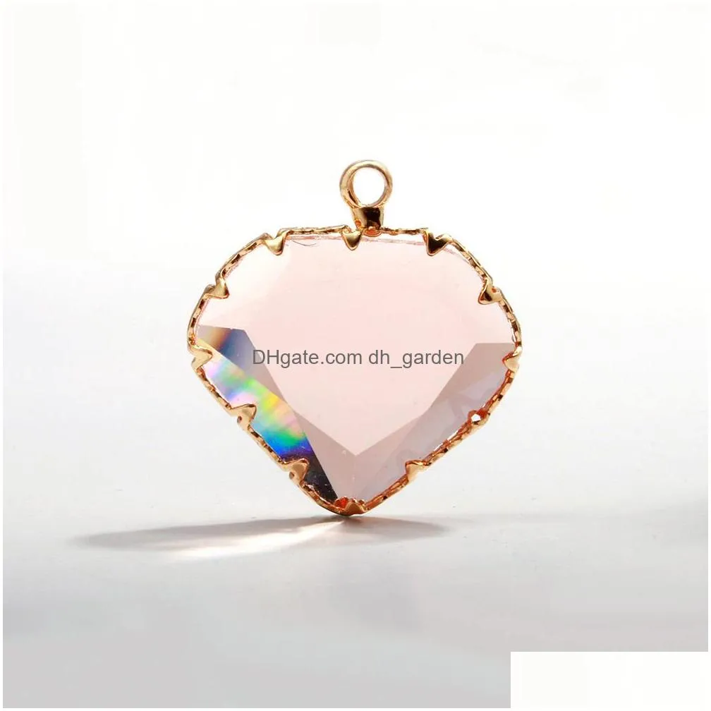 Charms New Arrival Mix Colors Diy Heart Crystal Faceted Dangles Charms For Necklace Bracelet Transparent Glass Pendants Jewe Dhgarden Dh5Xt