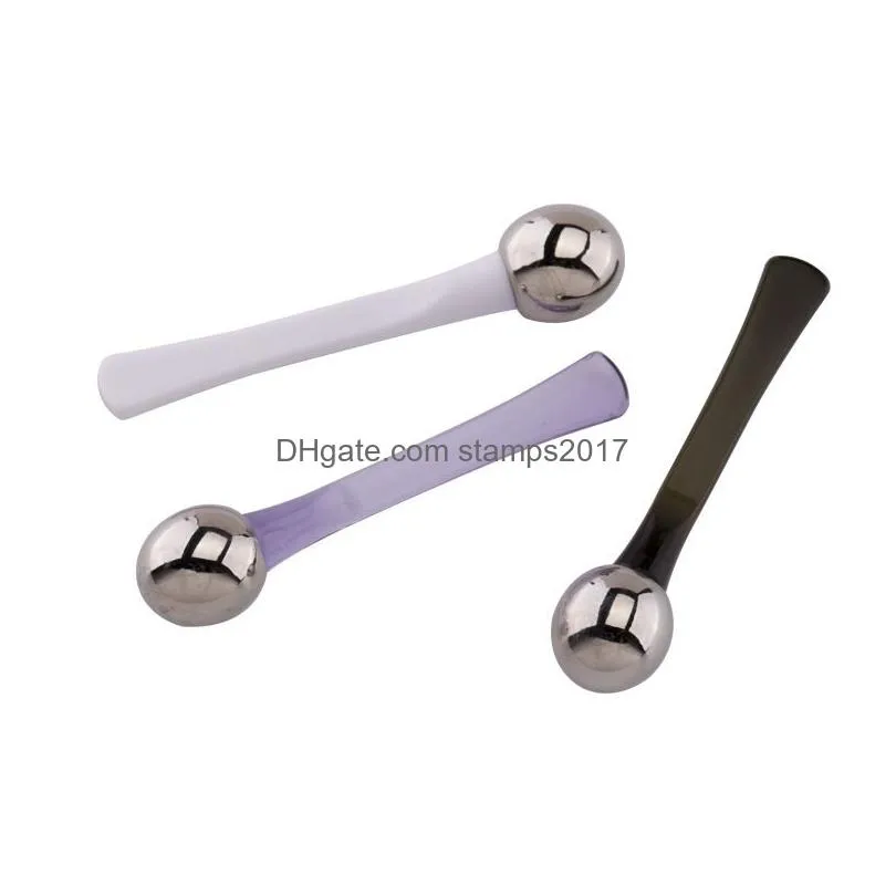 plastic handle eye cream massage stick face cream spoon cosmetic spoon metal eye cream essence smear into beauty stick