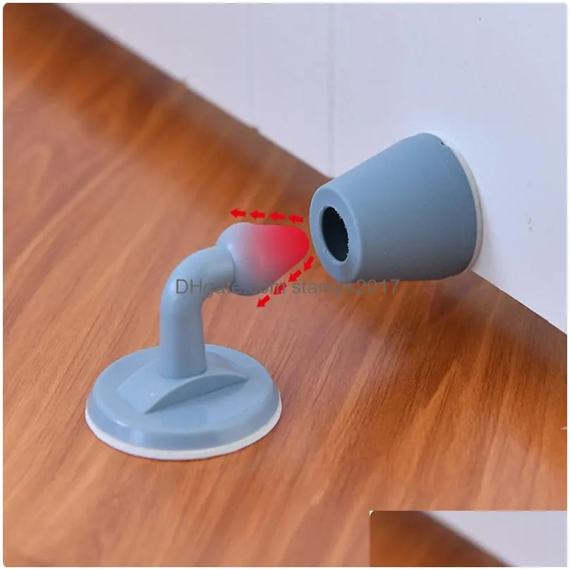 mute non-punch silicone door stopper touch household sundries toilet wall absorption plug anti-bump holder gear gate resistance