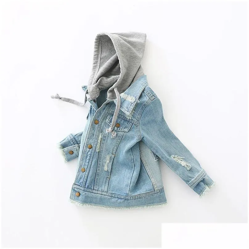 toddler kids denim jacket baby boys clothes 2018 autumn children long sleeve hooded coat jaqueta jeans infantil manteau garcon