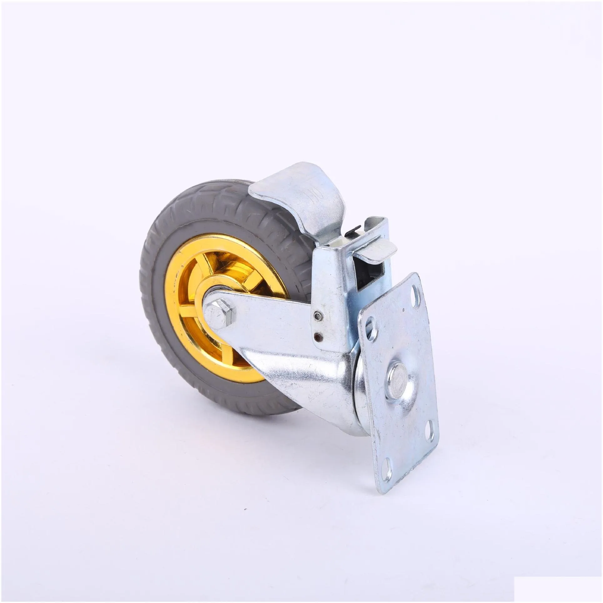 Casters Wholesale 3-Inch Rubber Wheel Steering Brake 4-Inch Casters 5-Inch Lightweight Equipment Carts Furniture Drop Delivery Office Oted3