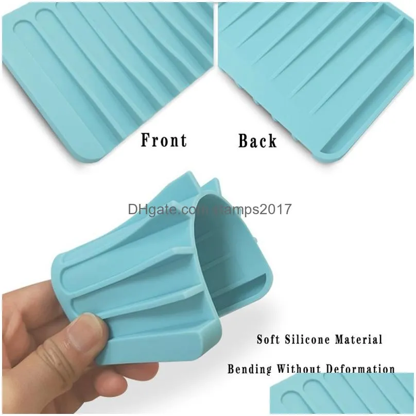 anti-skidding improvement silicone soap dishes flexible bathroom fixtures hardware tray soapbox soaps dish plate holder