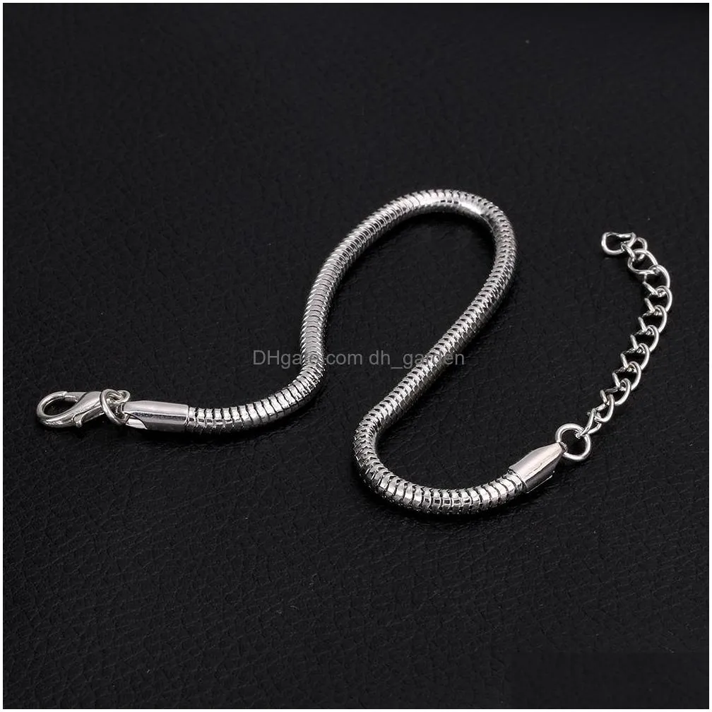 Chain High Quality Sier Plated Snake Chain Men Women Bracelets Punk Style Adjustable Size For Diy Jewelry Drop Delivery Jewelry Brace Dhrve